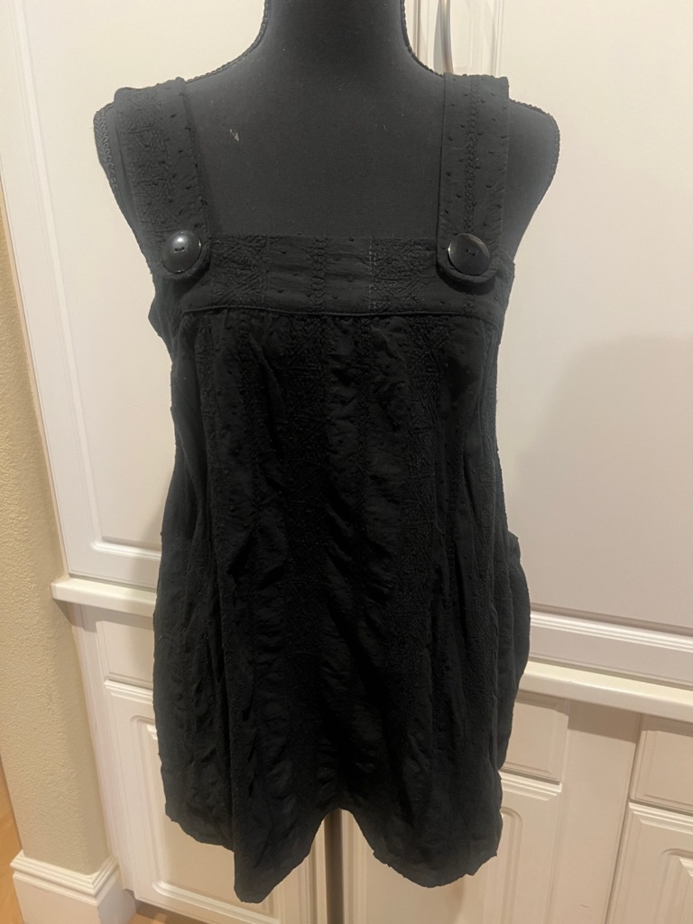 Black Button-Strap Top - Picture 4 of 7